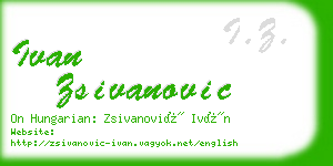 ivan zsivanovic business card